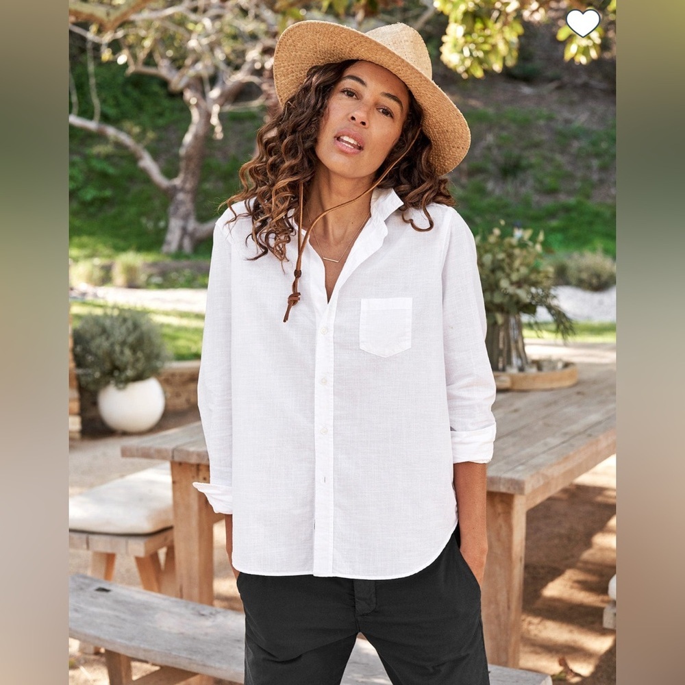 Frank & Eileen Classic White Linen Button-Up Shirt - Picture 3 of 11